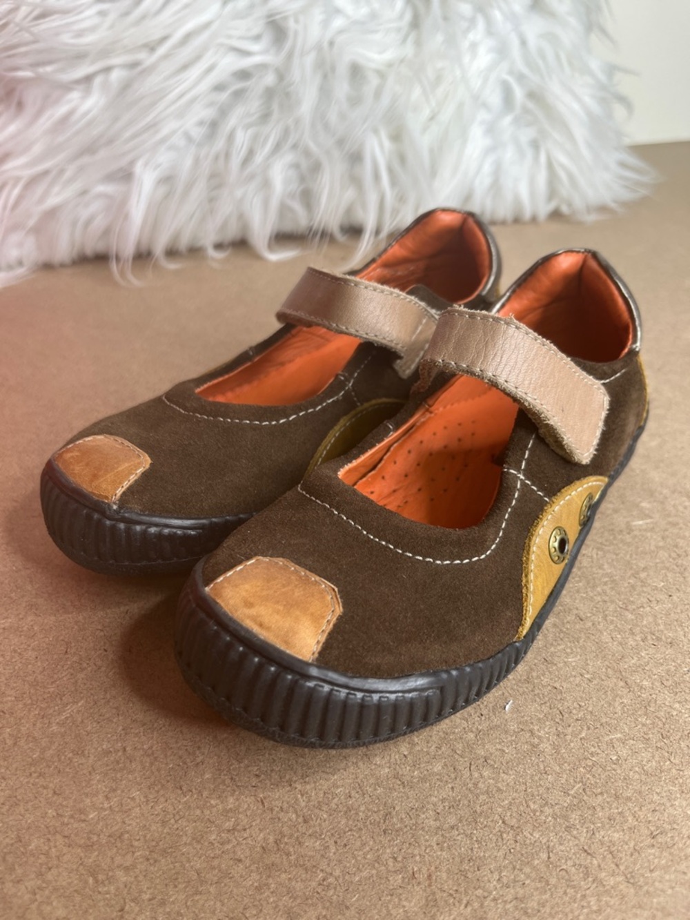 Brown Suede Mary Jane Sandals Kid Express Skylar Size 11 - 11.5